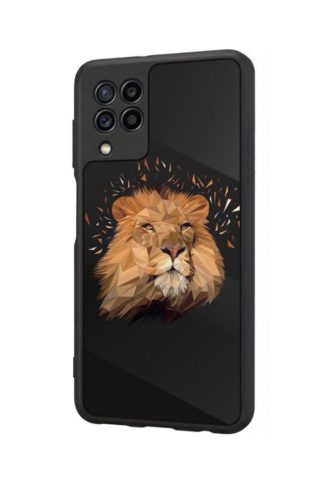 Samsung Galaxy M22 Uyumlu Aslan Tasarımlı Glossy Premium Kılıf