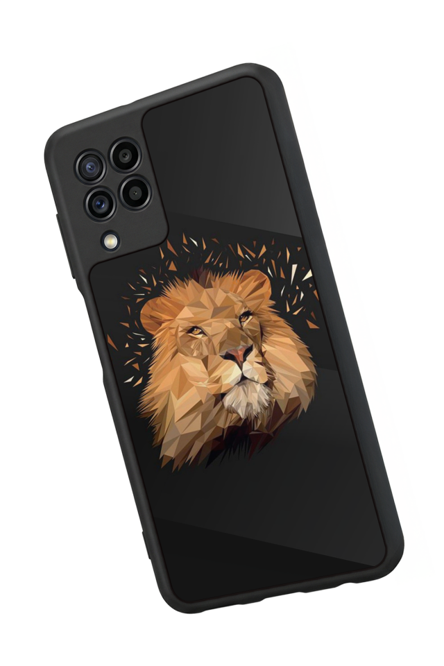 Samsung Galaxy M22 Uyumlu Aslan Tasarımlı Glossy Premium Kılıf