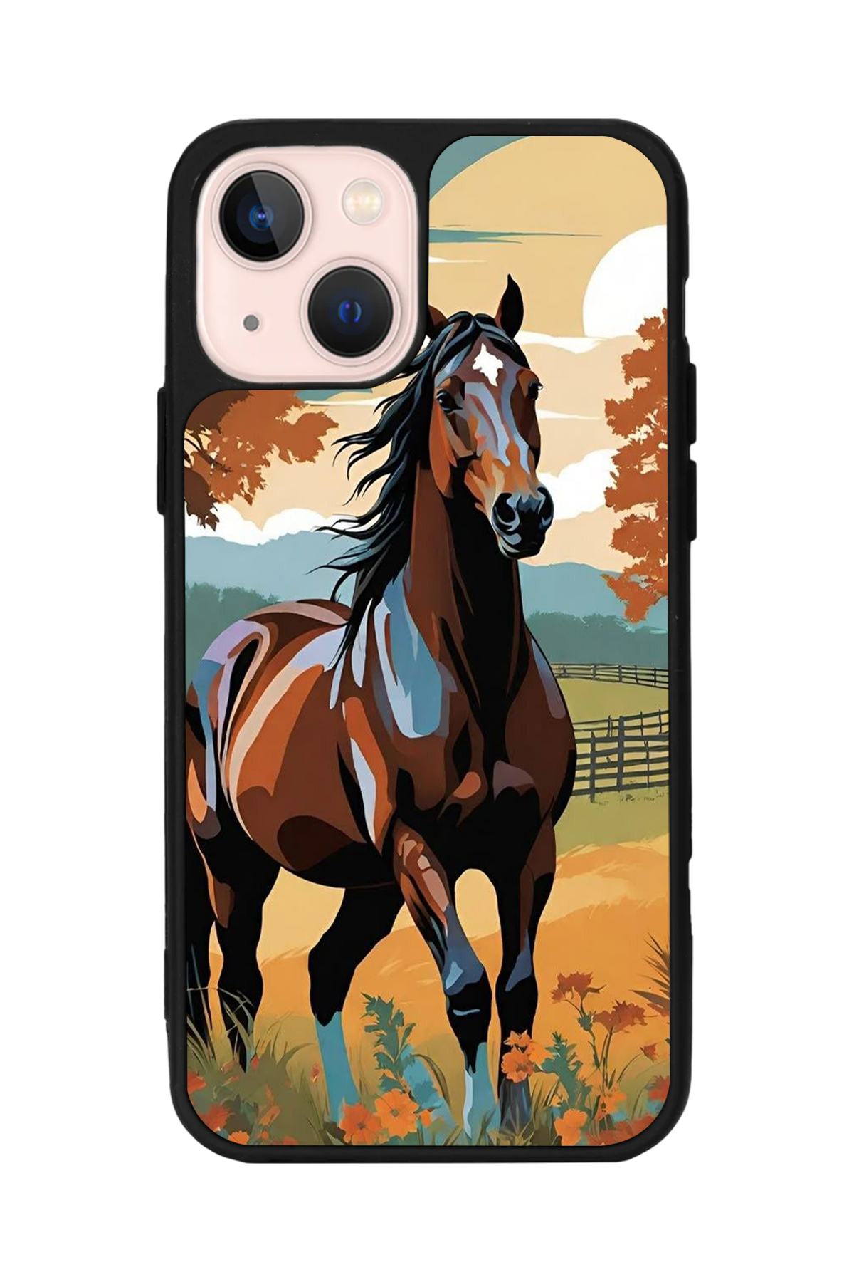 iPhone 14 Plus Uyumlu At Horse Tasarımlı Glossy Premium Kılıf