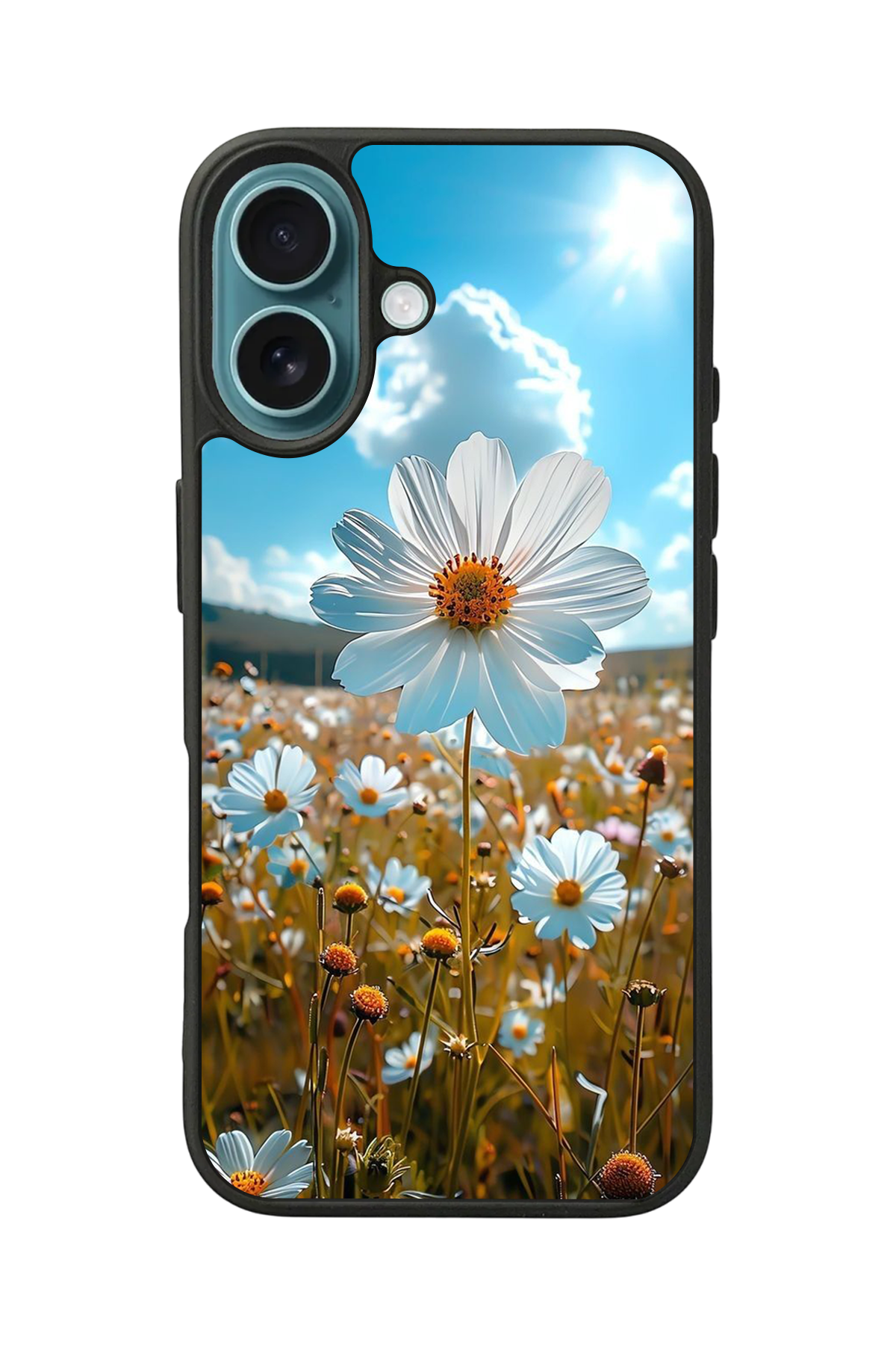 iPhone 16 Plus Uyumlu Cicek Tasarımlı Glossy Premium Kılıf