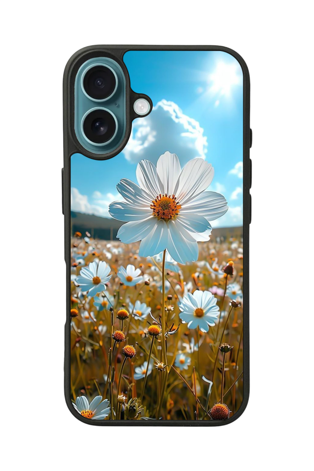 iPhone 16 Plus Uyumlu Cicek Tasarımlı Glossy Premium Kılıf