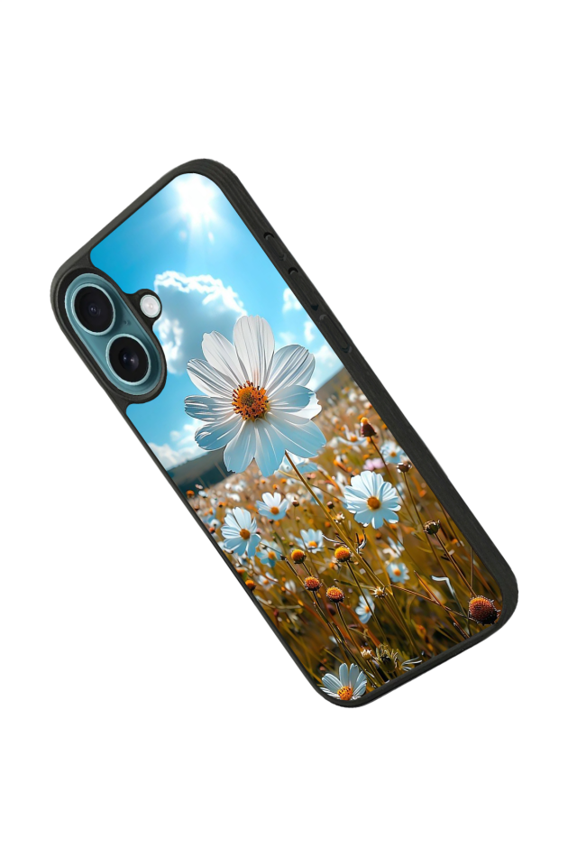 iPhone 16 Plus Uyumlu Cicek Tasarımlı Glossy Premium Kılıf