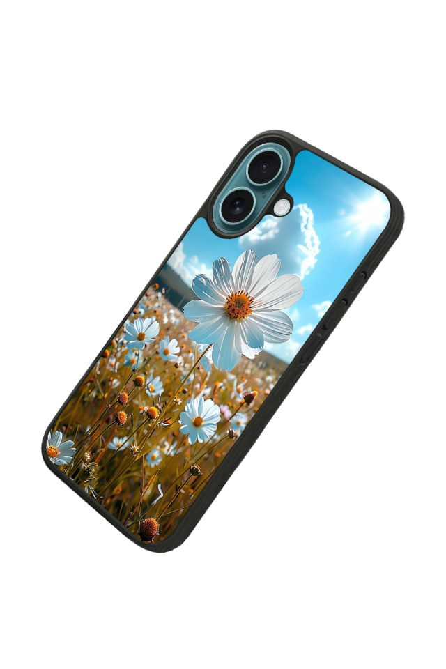 iPhone 16 Plus Uyumlu Cicek Tasarımlı Glossy Premium Kılıf