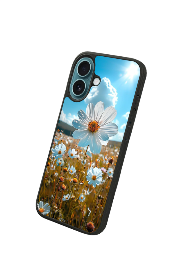 iPhone 16 Plus Uyumlu Cicek Tasarımlı Glossy Premium Kılıf