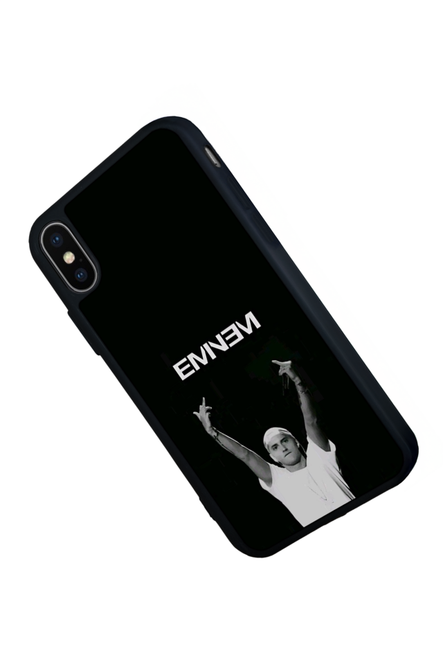 iPhone X/ XS Uyumlu Eminem Tasarımlı Glossy Premium Kılıf