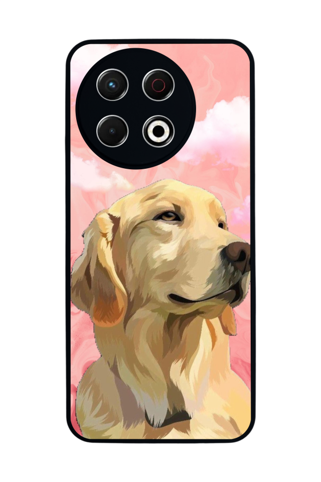 Tecno Spark 30 Pro Uyumlu Golden Kopek Tasarımlı Glossy Premium Kılıf