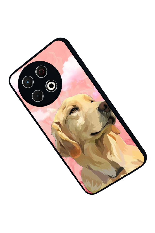 Tecno Spark 30 Pro Uyumlu Golden Kopek Tasarımlı Glossy Premium Kılıf