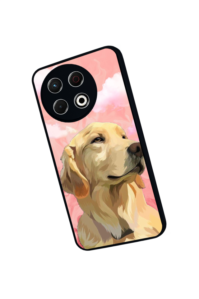 Tecno Spark 30 Pro Uyumlu Golden Kopek Tasarımlı Glossy Premium Kılıf