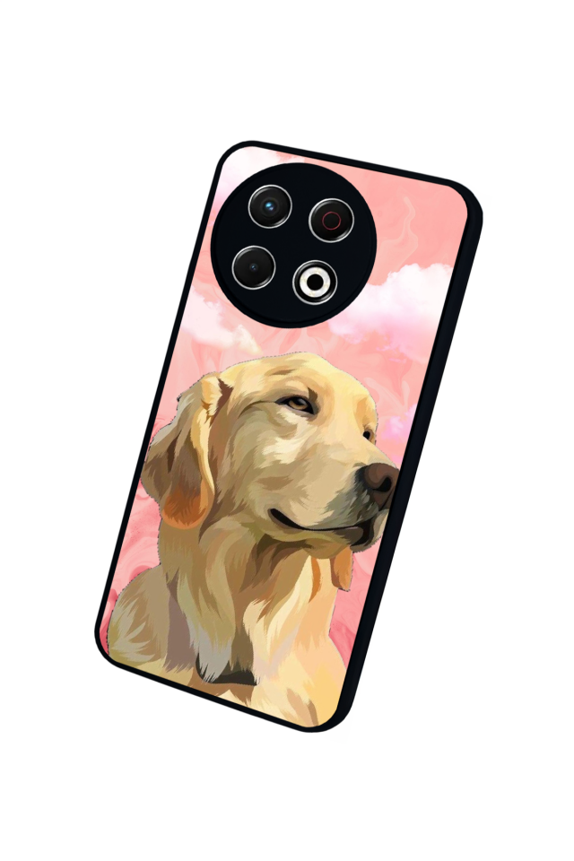 Tecno Spark 30 Pro Uyumlu Golden Kopek Tasarımlı Glossy Premium Kılıf