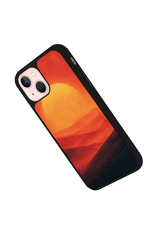 iPhone 13 Mini Uyumlu Güneş Tasarımlı Glossy Premium Kılıf