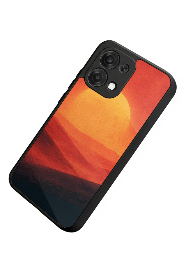 Oppo A6 Pro Uyumlu Güneş Tasarımlı Glossy Premium Kılıf