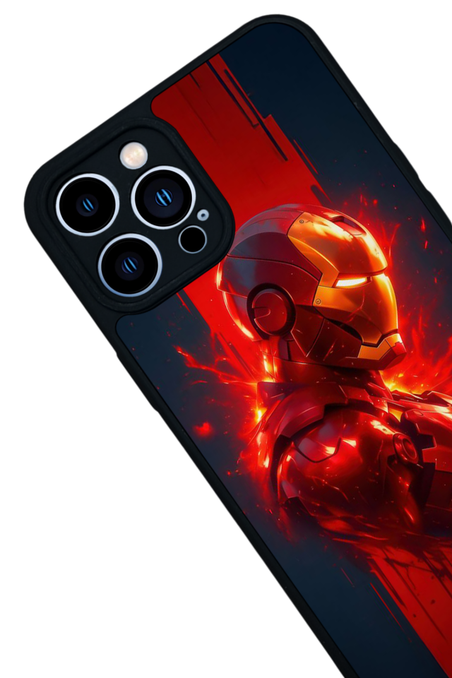 iPhone 13 Pro Max Uyumlu  Iron Man ( Demir Adam ) Tasarımlı Glossy Premium Kılıf
