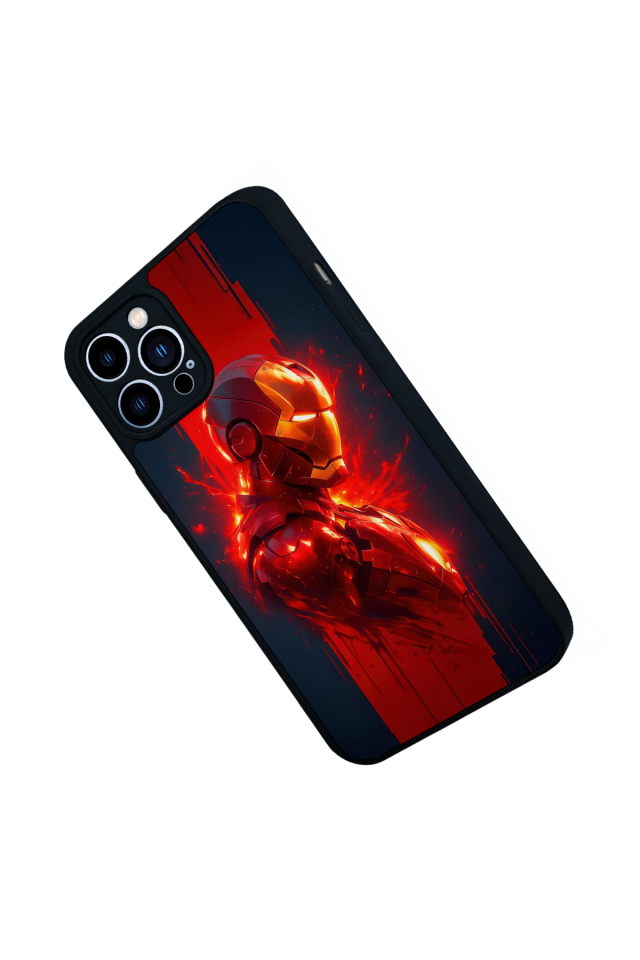 iPhone 13 Pro Max Uyumlu  Iron Man ( Demir Adam ) Tasarımlı Glossy Premium Kılıf