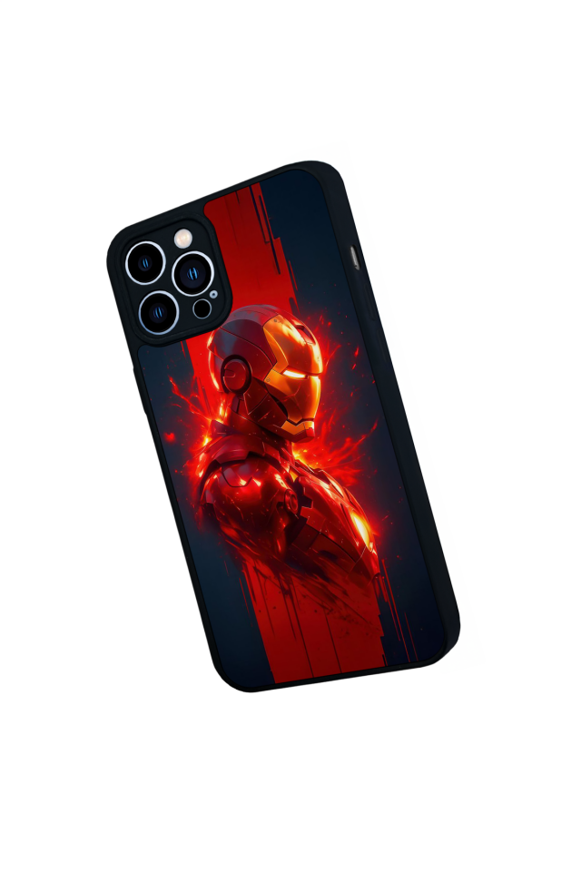 iPhone 13 Pro Max Uyumlu  Iron Man ( Demir Adam ) Tasarımlı Glossy Premium Kılıf
