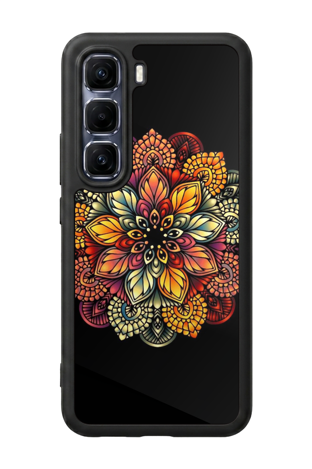 Infinix Hot 60 Pro Plus Uyumlu Mandala Tasarımlı Glossy Premium Kılıf