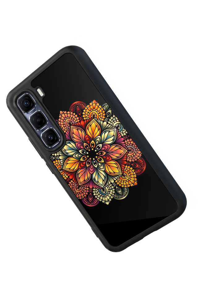 Infinix Hot 60 Pro Plus Uyumlu Mandala Tasarımlı Glossy Premium Kılıf
