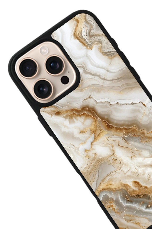 iPhone 15 Pro Uyumlu Mermer Marble Tasarımlı Glossy Premium Kılıf