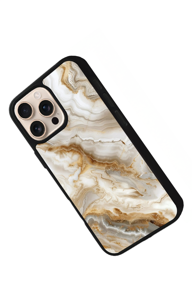 iPhone 15 Pro Uyumlu Mermer Marble Tasarımlı Glossy Premium Kılıf