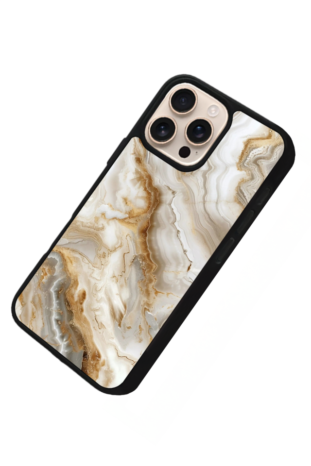 iPhone 15 Pro Uyumlu Mermer Marble Tasarımlı Glossy Premium Kılıf