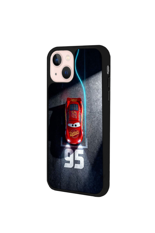 iPhone 13/14 Uyumlu Şimsek McQueen Tasarımlı Glossy Premium Kılıf