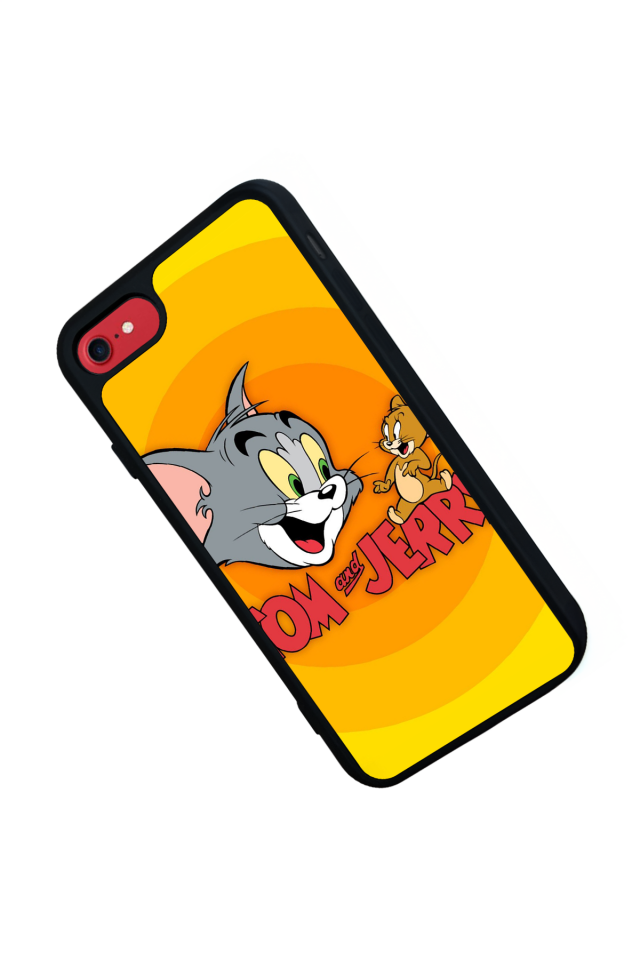 iPhone 8 Uyumlu Tom And Jerry Tasarımlı Glossy Premium Kılıf
