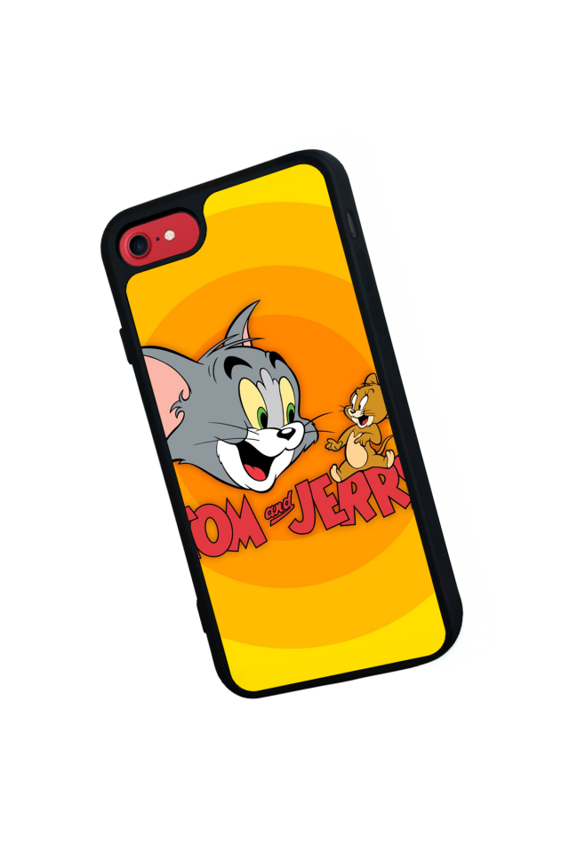 iPhone 8 Uyumlu Tom And Jerry Tasarımlı Glossy Premium Kılıf