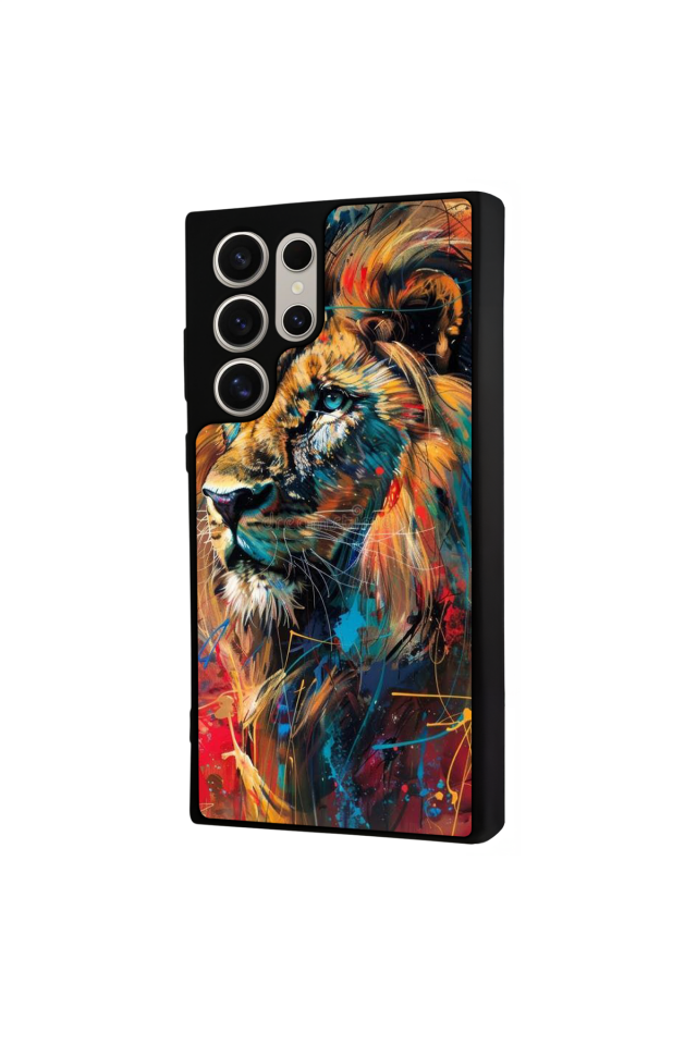 Samsung Galaxy S23 Ultra Uyumlu Aslan Tasarımlı Glossy Premium Kılıf