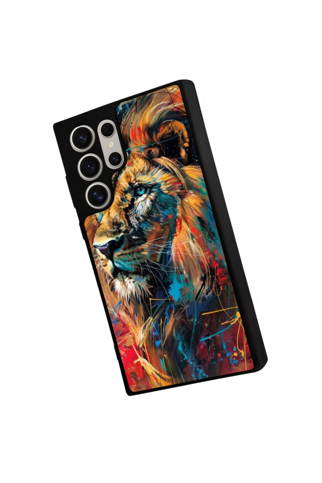 Samsung Galaxy S23 Ultra Uyumlu Aslan Tasarımlı Glossy Premium Kılıf