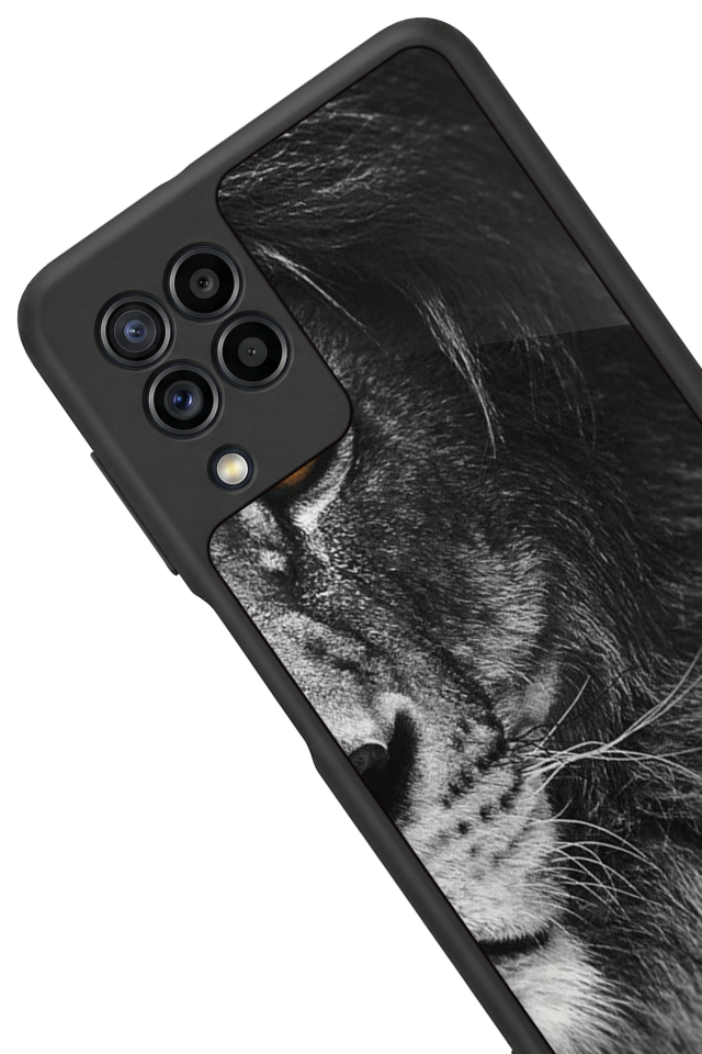 Samsung Galaxy M22 Uyumlu Aslan Tasarımlı Glossy Premium Kılıf