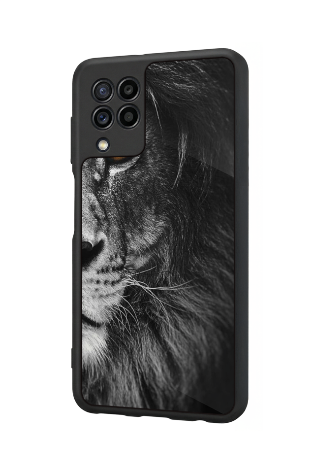 Samsung Galaxy M22 Uyumlu Aslan Tasarımlı Glossy Premium Kılıf