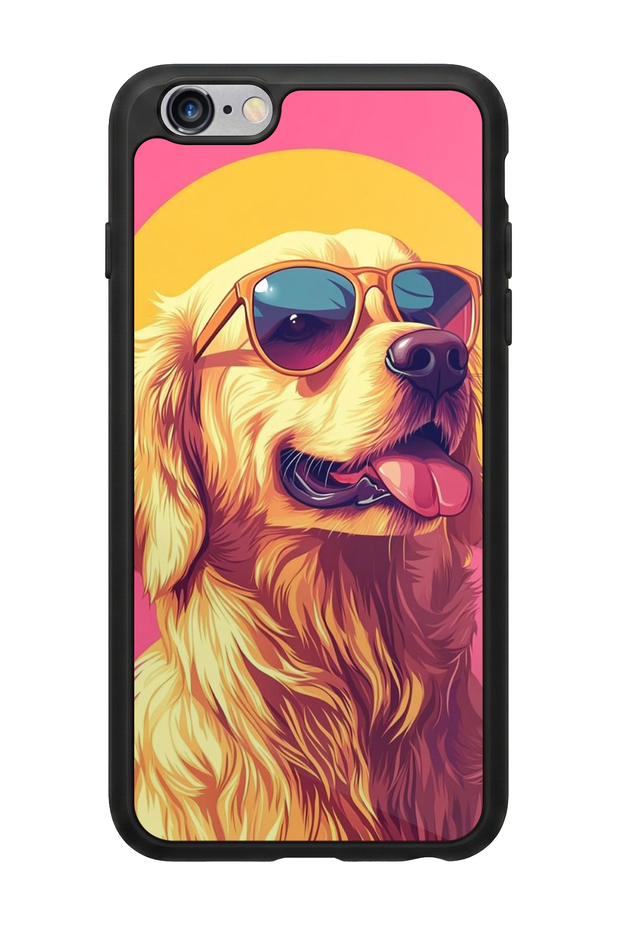 iPhone 6s Plus Uyumlu Golden Kopek Tasarımlı Glossy Premium Kılıf