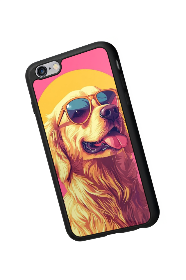 iPhone 6s Plus Uyumlu Golden Kopek Tasarımlı Glossy Premium Kılıf
