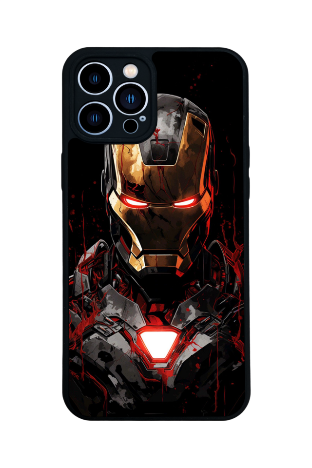 iPhone 13 Pro Max Uyumlu  Iron Man ( Demir Adam ) Tasarımlı Glossy Premium Kılıf