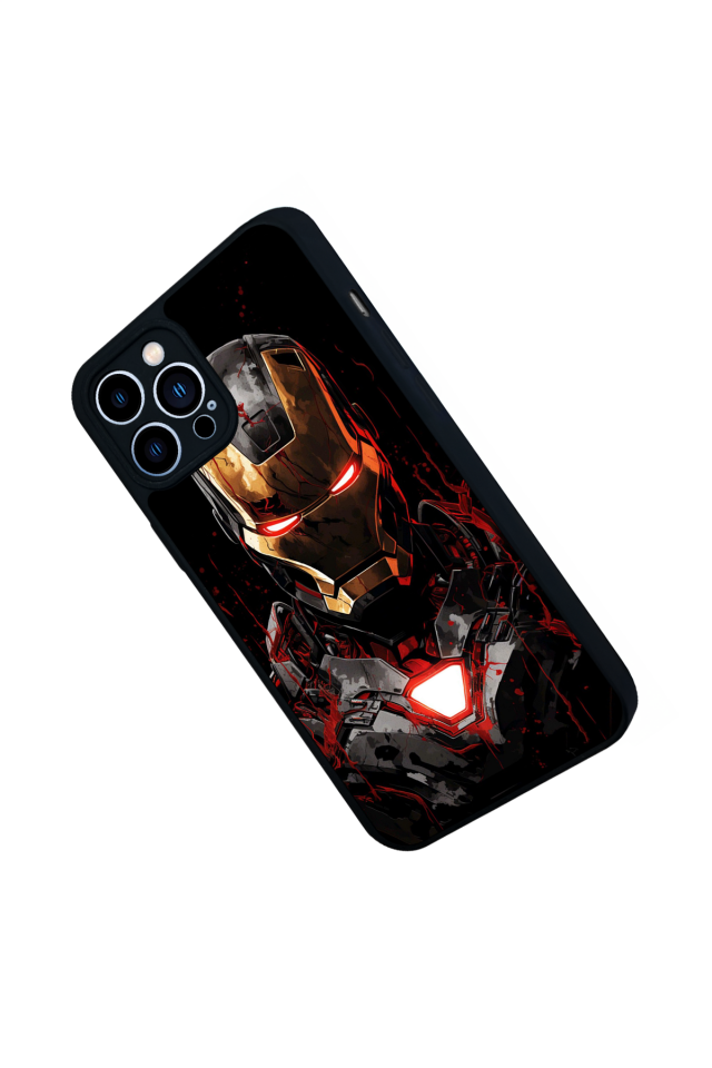 iPhone 13 Pro Max Uyumlu  Iron Man ( Demir Adam ) Tasarımlı Glossy Premium Kılıf