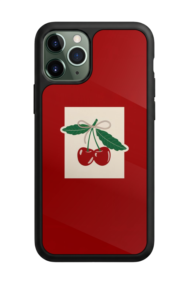 iPhone 11 Pro Max Uyumlu Kiraz Tasarımlı Glossy Premium Kılıf