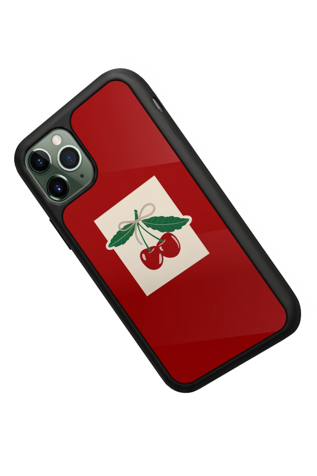 iPhone 11 Pro Max Uyumlu Kiraz Tasarımlı Glossy Premium Kılıf