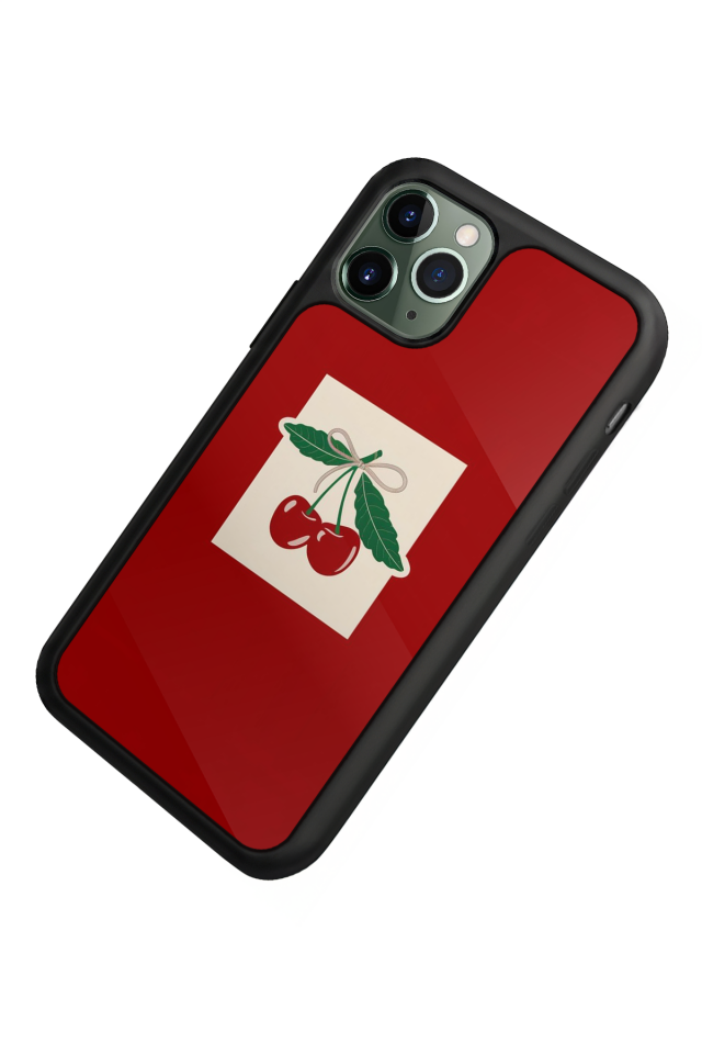 iPhone 11 Pro Max Uyumlu Kiraz Tasarımlı Glossy Premium Kılıf