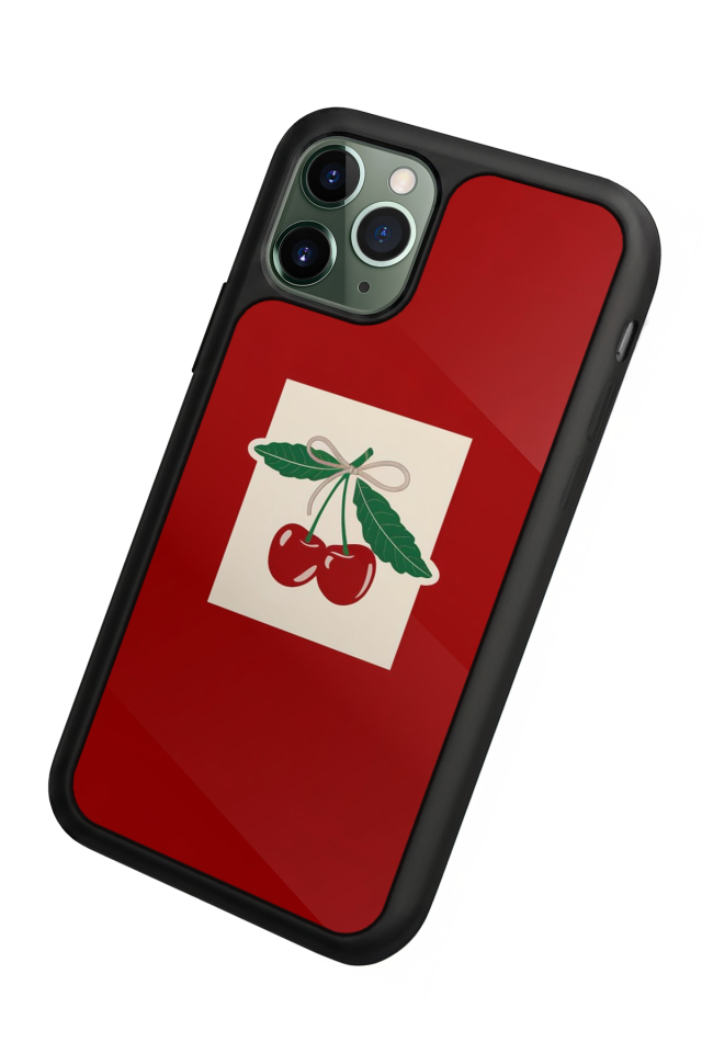 iPhone 11 Pro Max Uyumlu Kiraz Tasarımlı Glossy Premium Kılıf