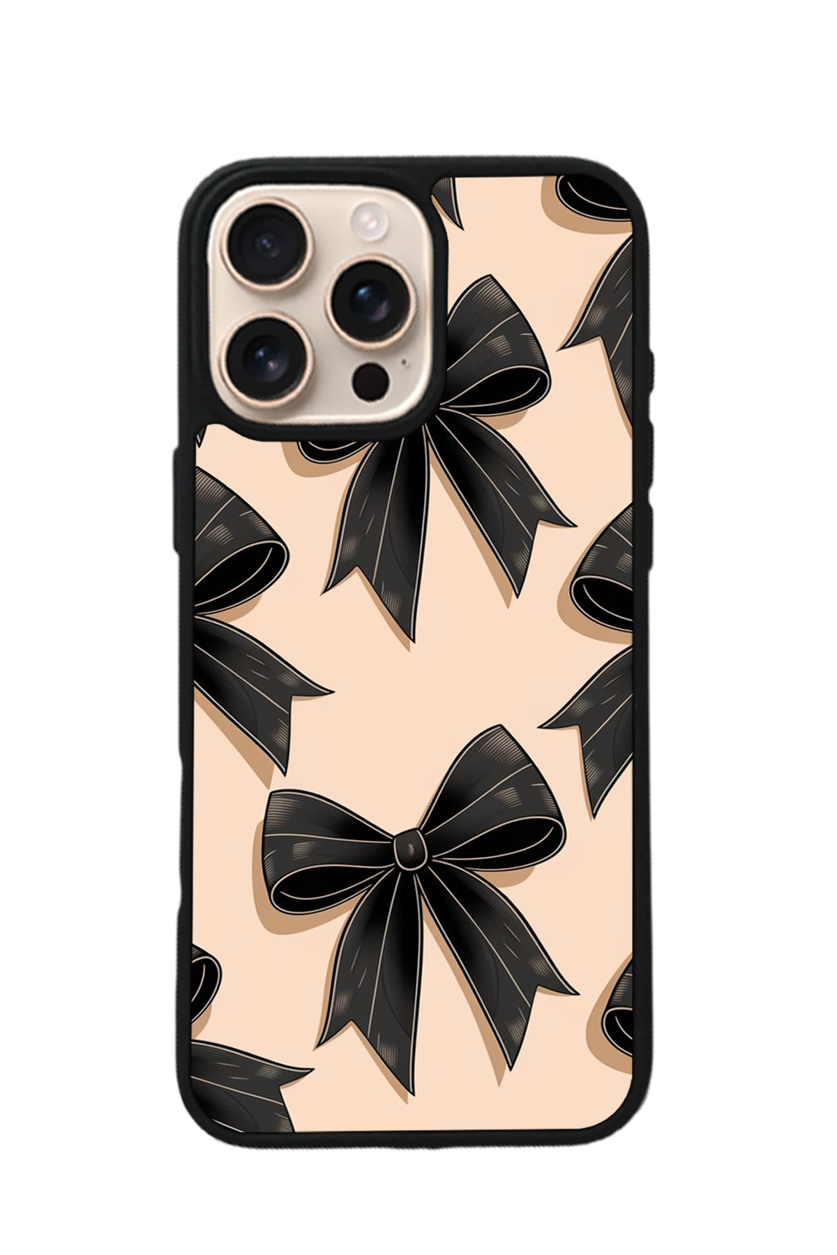 iPhone 14 Pro Max Uyumlu Kurdele Tasarımlı Glossy Premium Kılıf