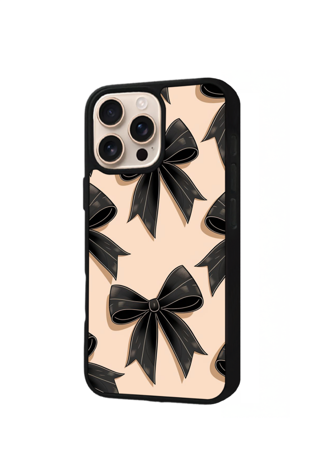 iPhone 14 Pro Max Uyumlu Kurdele Tasarımlı Glossy Premium Kılıf