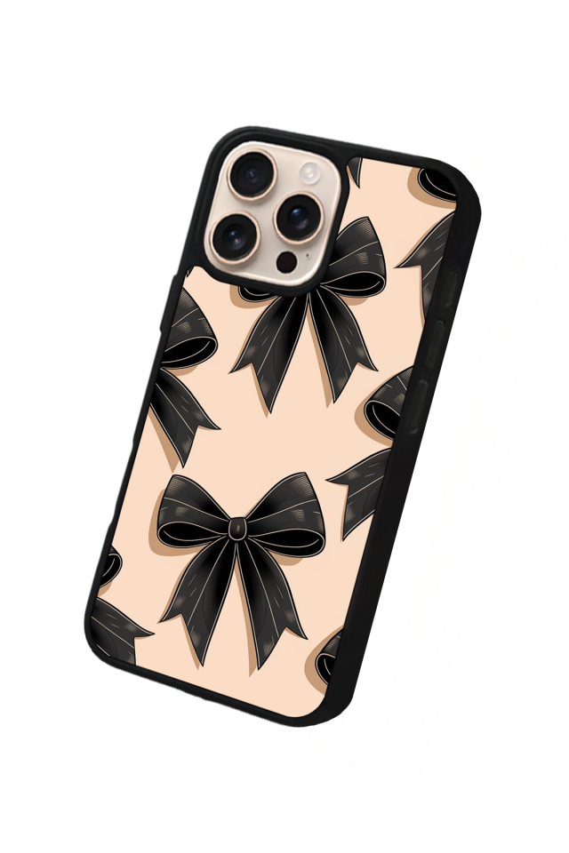 iPhone 14 Pro Max Uyumlu Kurdele Tasarımlı Glossy Premium Kılıf
