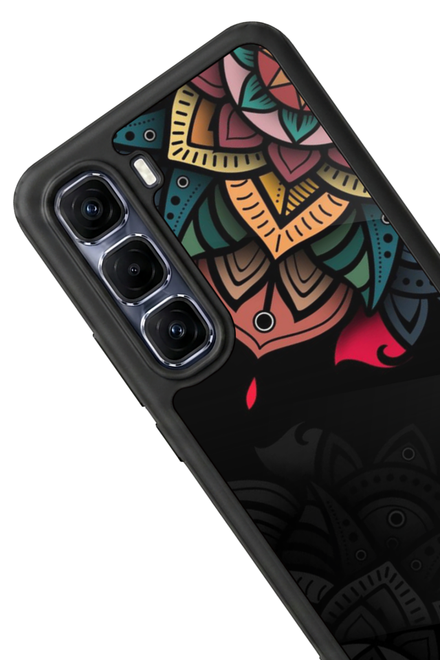 Infinix Hot 60 Pro Plus Uyumlu Mandala Tasarımlı Glossy Premium Kılıf