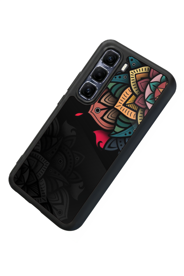 Infinix Hot 60 Pro Plus Uyumlu Mandala Tasarımlı Glossy Premium Kılıf