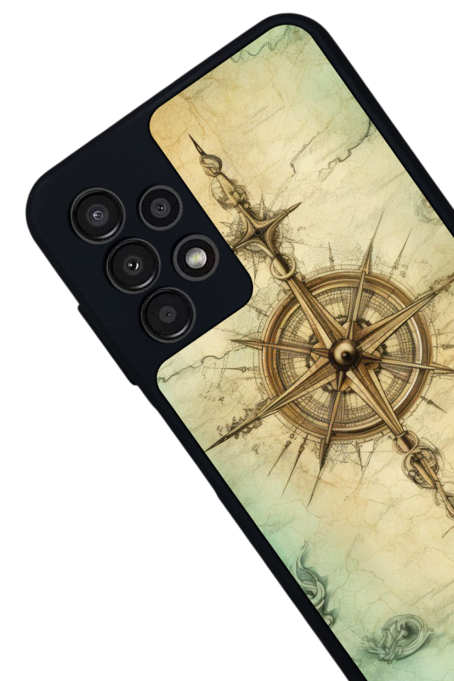 Samsung Galaxy A13 Uyumlu Pusula Tasarımlı Glossy Premium Kılıf