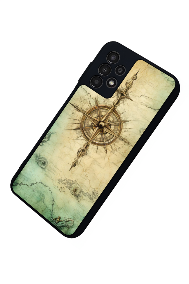 Samsung Galaxy A13 Uyumlu Pusula Tasarımlı Glossy Premium Kılıf
