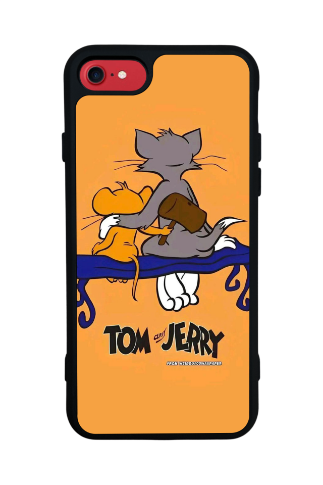 iPhone 8 Uyumlu Tom And Jerry Tasarımlı Glossy Premium Kılıf