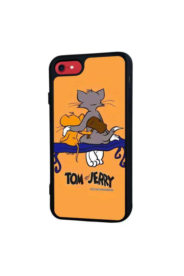 iPhone 8 Uyumlu Tom And Jerry Tasarımlı Glossy Premium Kılıf