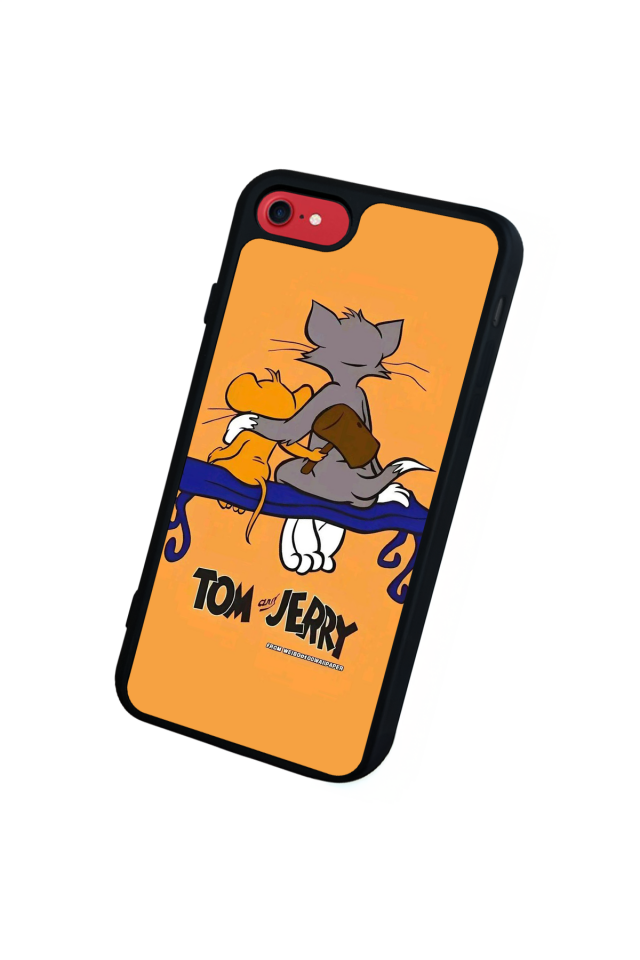 iPhone 8 Uyumlu Tom And Jerry Tasarımlı Glossy Premium Kılıf