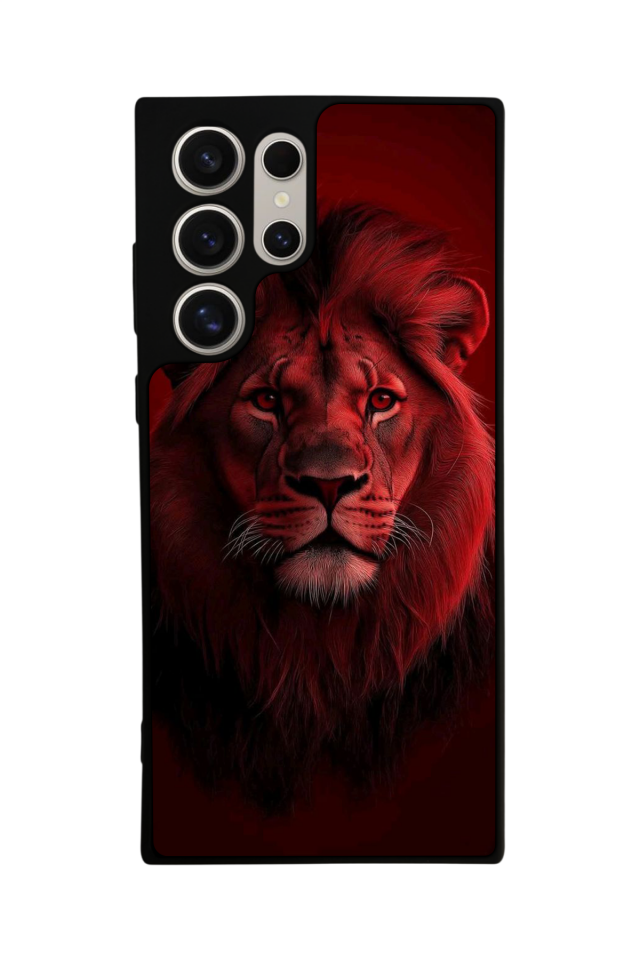 Samsung Galaxy S23 Ultra Uyumlu Aslan Tasarımlı Glossy Premium Kılıf