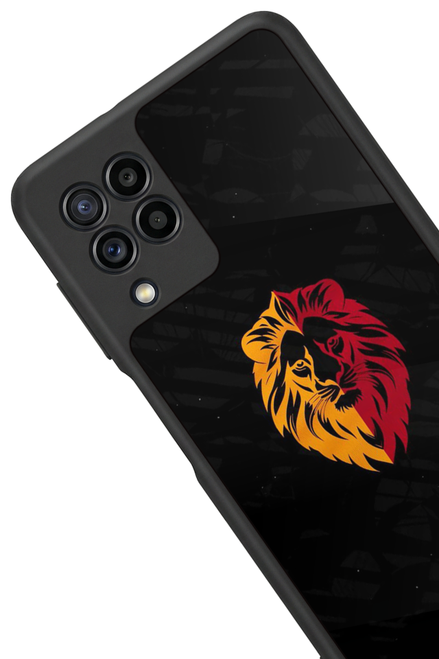 Samsung Galaxy M22 Uyumlu Aslan Tasarımlı Glossy Premium Kılıf